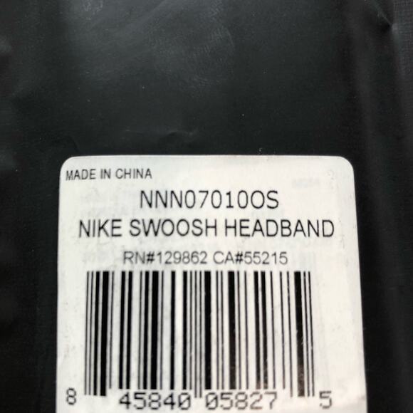 Nike Men's Swoosh‎ Headband Black Embroidered Swoosh Logo Stretch Classic NEW - Picture 5 of 6